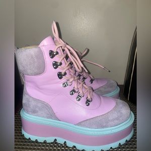 Koi footwear pastel platform tie up boots